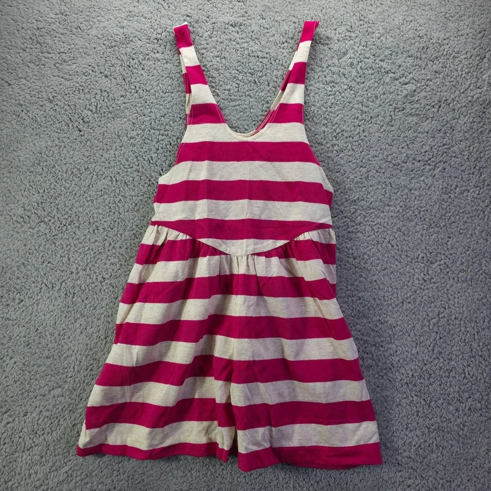 Top Stuff Vintage Girls Pink White Striped 2 Piece Romper Set Size 14 USA Made